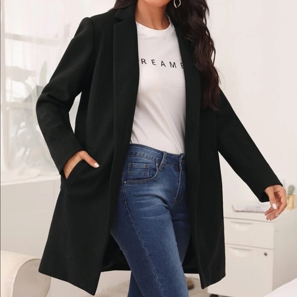 Wool like classic peacoat jacket pastel pink - Picture 8 of 9